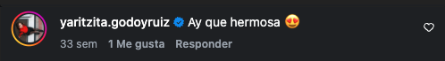 Comentario de una clienta en Instagram