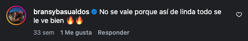 Comentario de una clienta en Instagram
