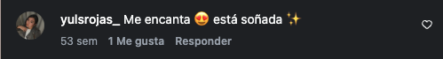 Comentario de una clienta en Instagram