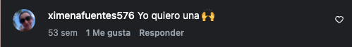 Comentario de una clienta en Instagram