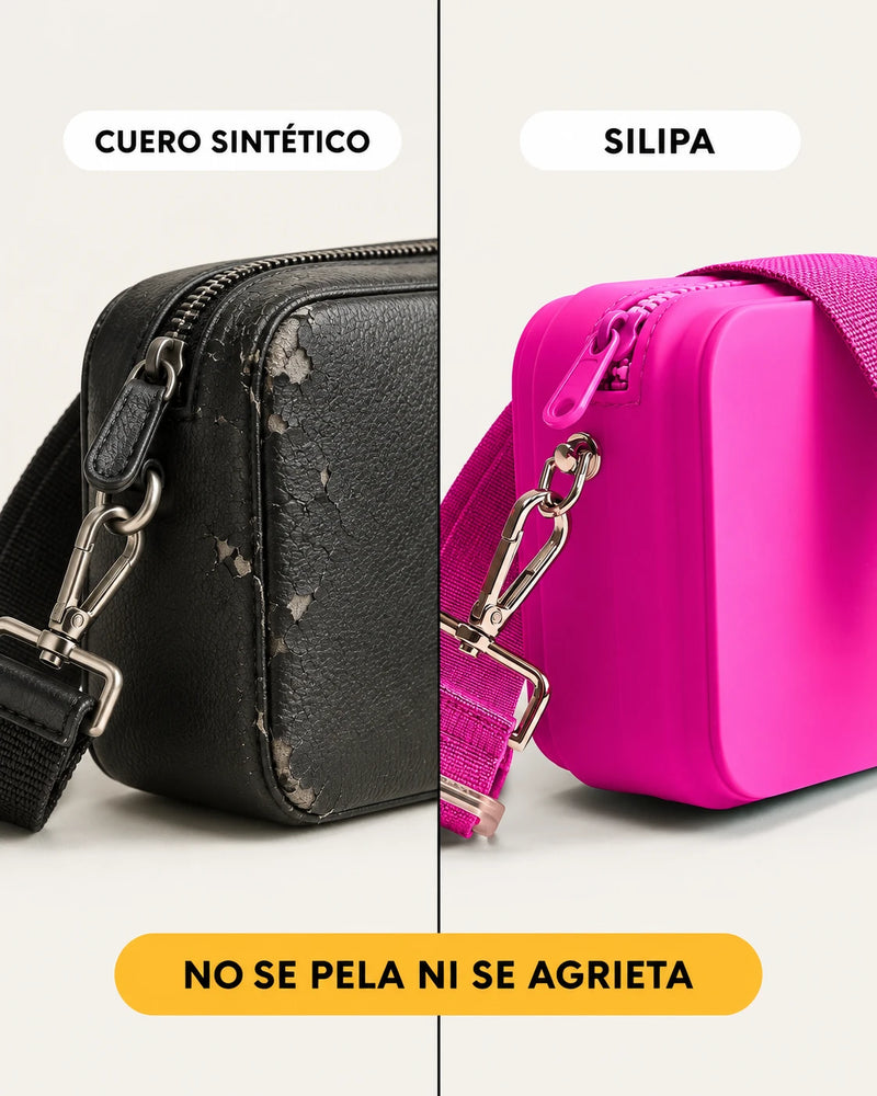 Cuero sintético pelado frente a una cartera SILIPA intacta